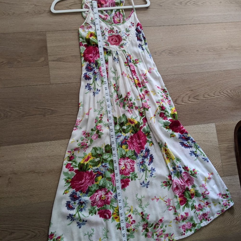 April Cornell XXS Floral Embroidery Detail Flowy Summer Dress Midi/Maxi - Picture 4 of 5